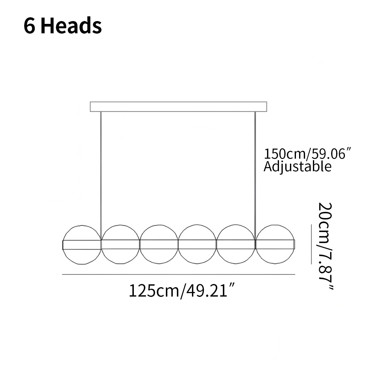 Antizer Modern Long Bubble Glass Pendant Light
