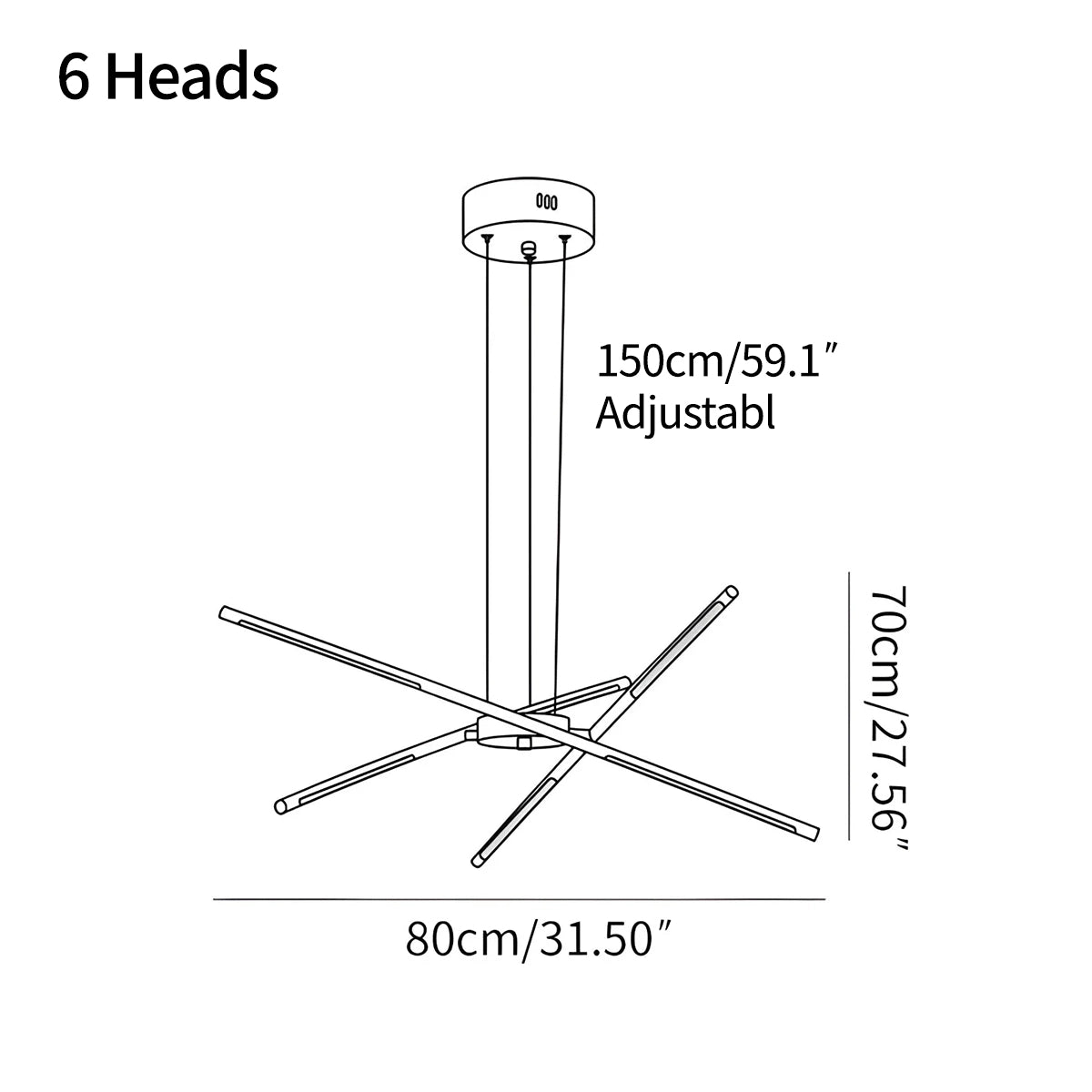Antizer Rotatable LED Chandelier for Living Room