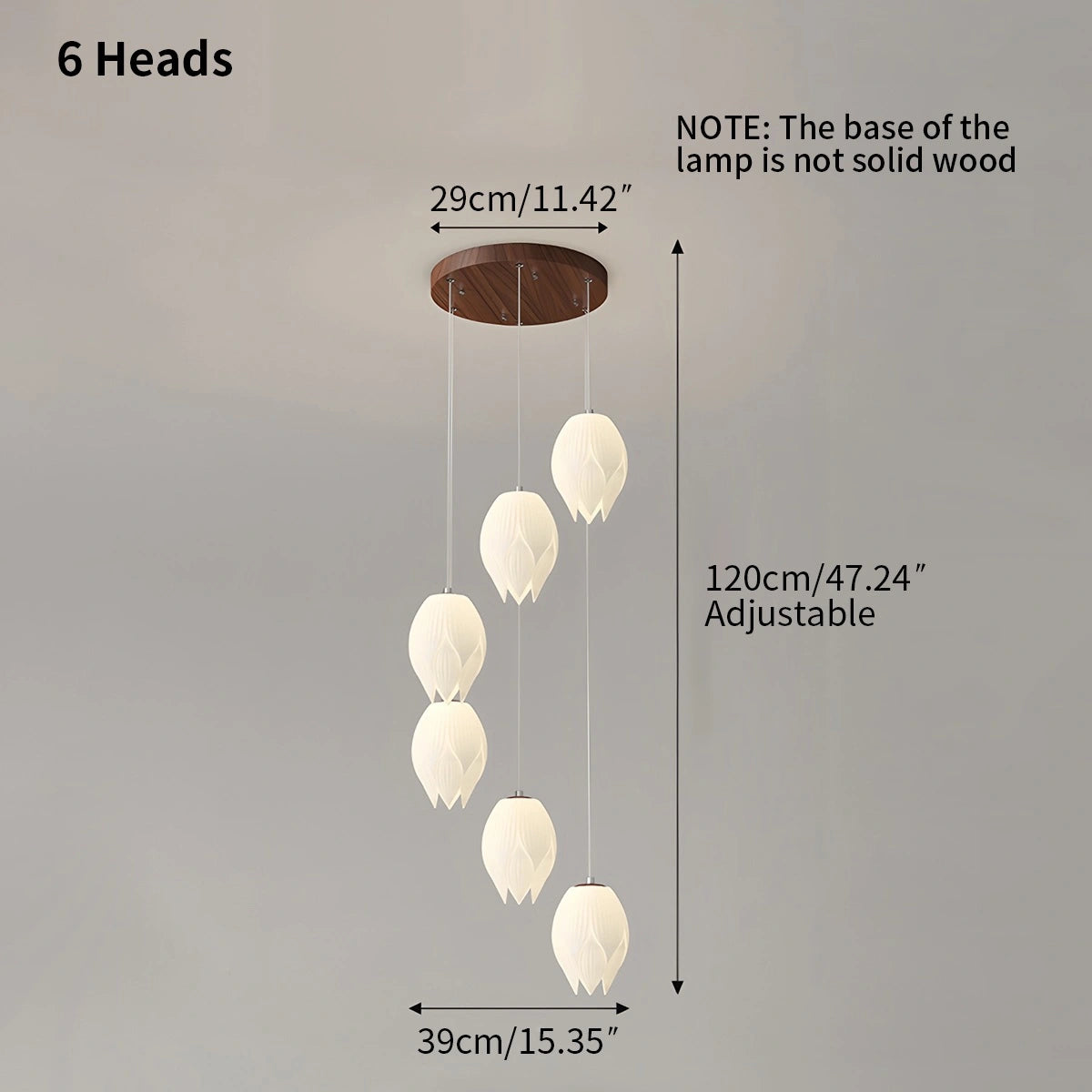 Antizer Cream Tulip Long Pendant Chandelier for Staircase