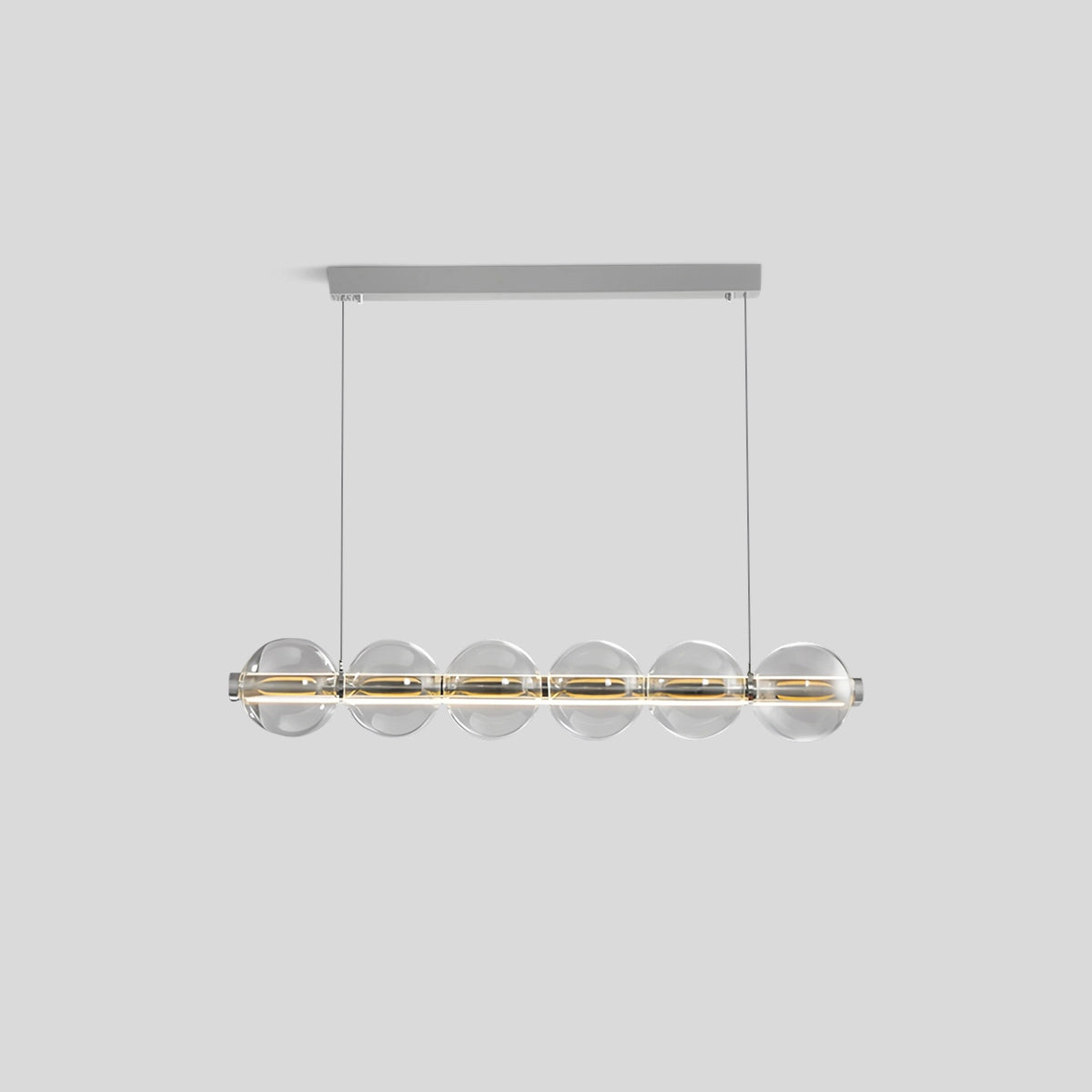 Antizer Modern Long Bubble Glass Pendant Light 6 Heads