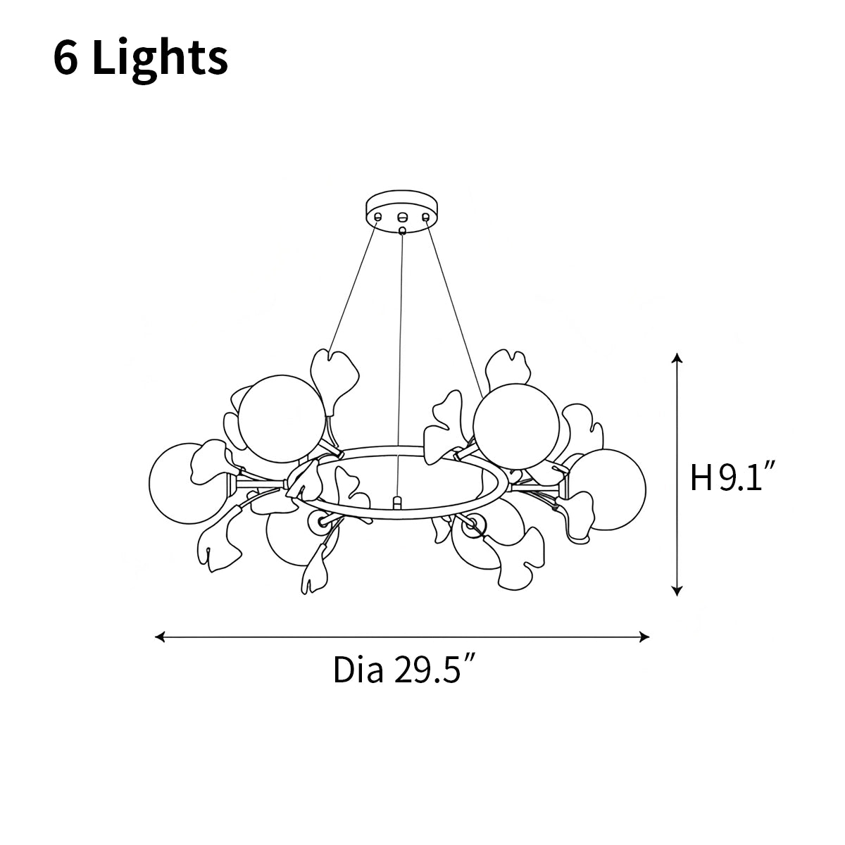Antizer Evander Ginkgo Chandelier for Dining Area