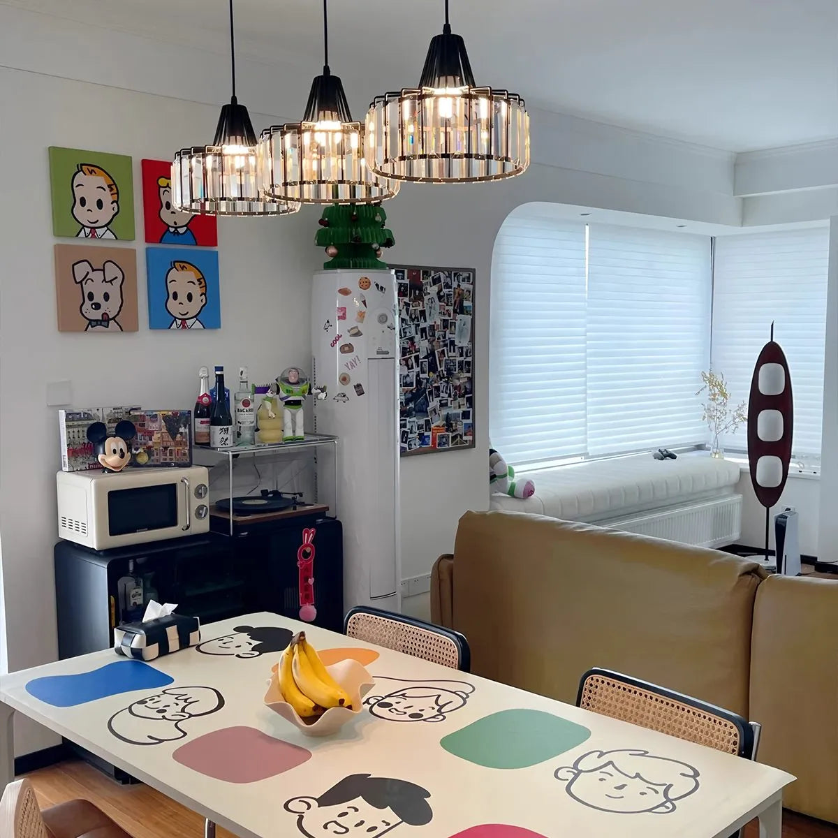 Antizer Modern Iron Art Glass Pendant Lamp for Kitchen