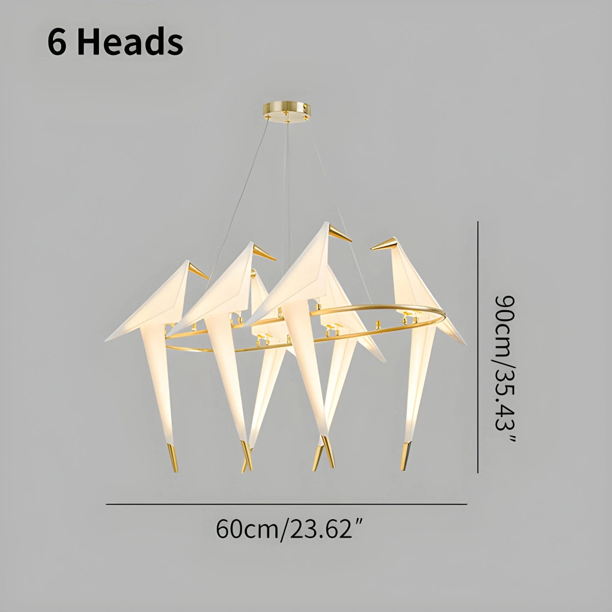 Antizer Paper Crane Bird Chandelier for Dining Room