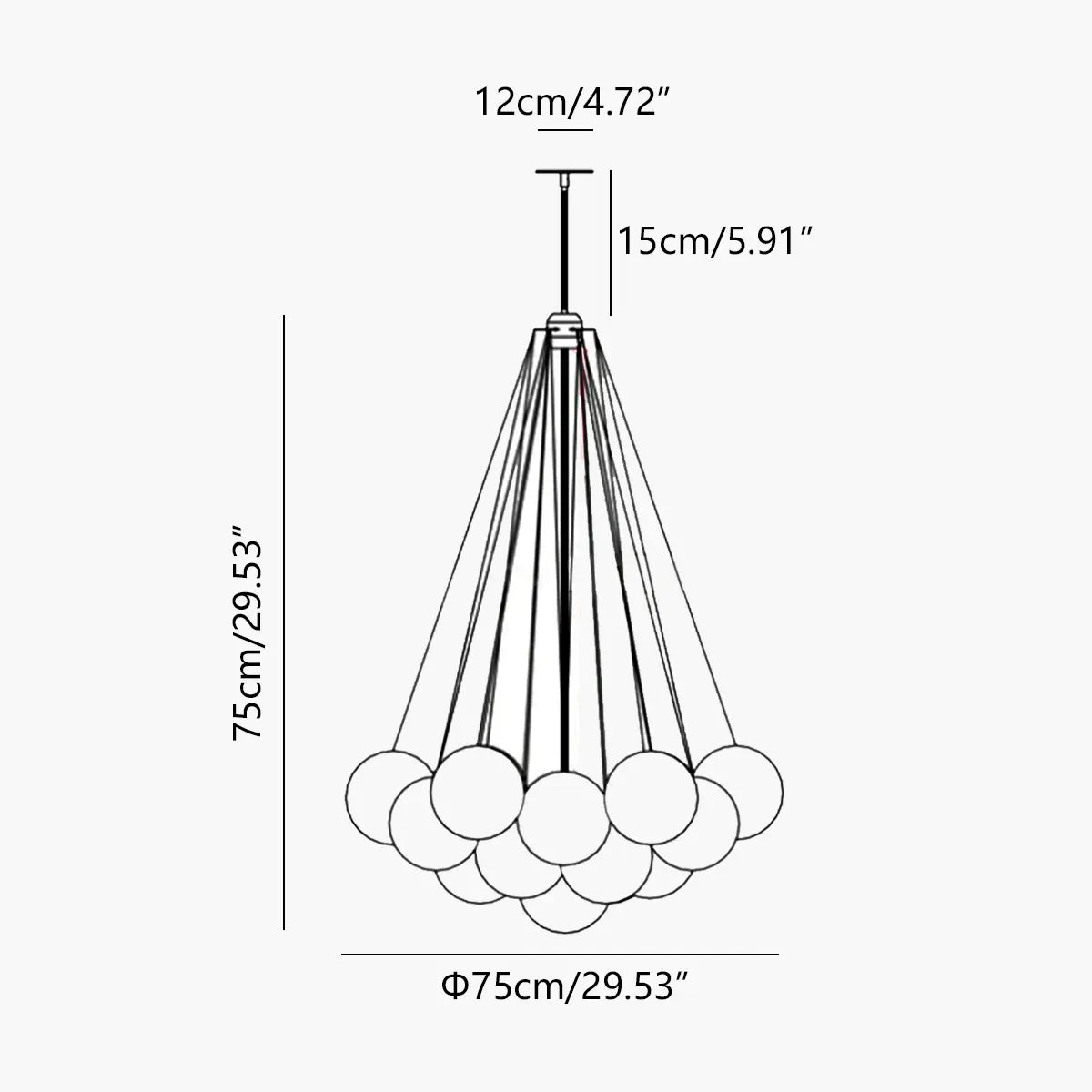 Antizer Modern Bubble Glass Chandelier for Living Room