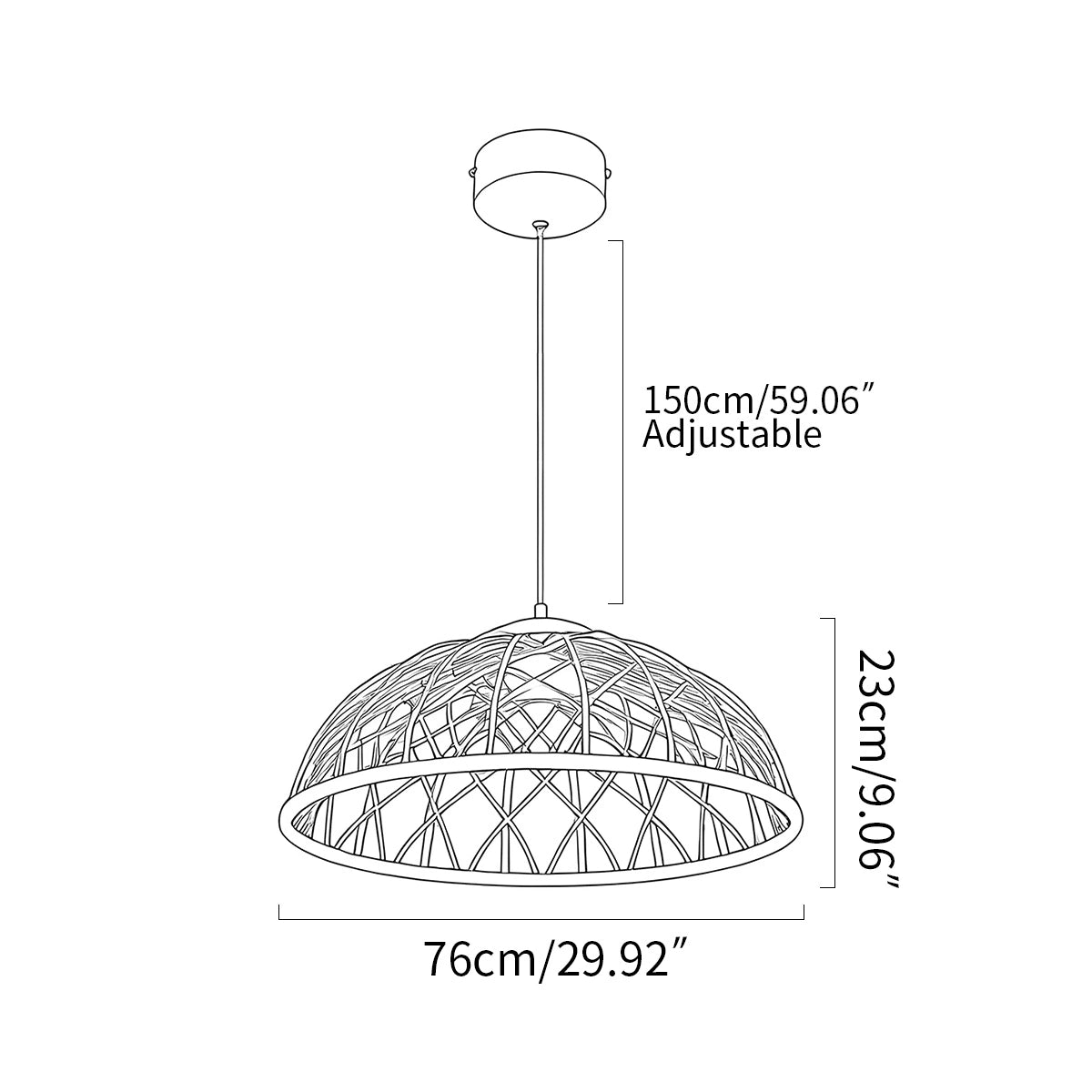 Antizer Modern Woven Mesh Art Pendant Light