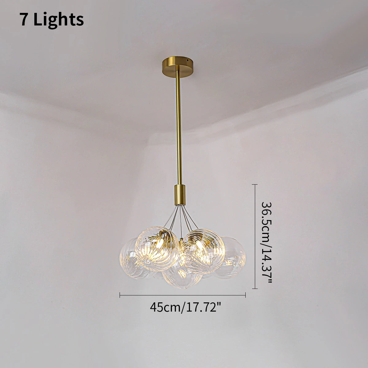 Antizer Luxury All Copper Glass Bubble Ball Chandelier