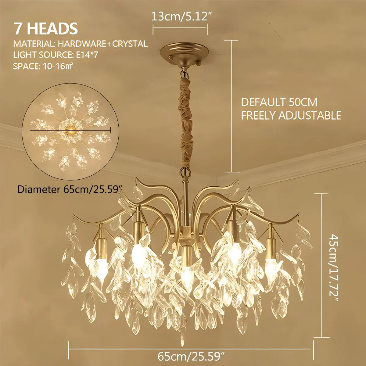 French Light Luxury Crystal Chandelier