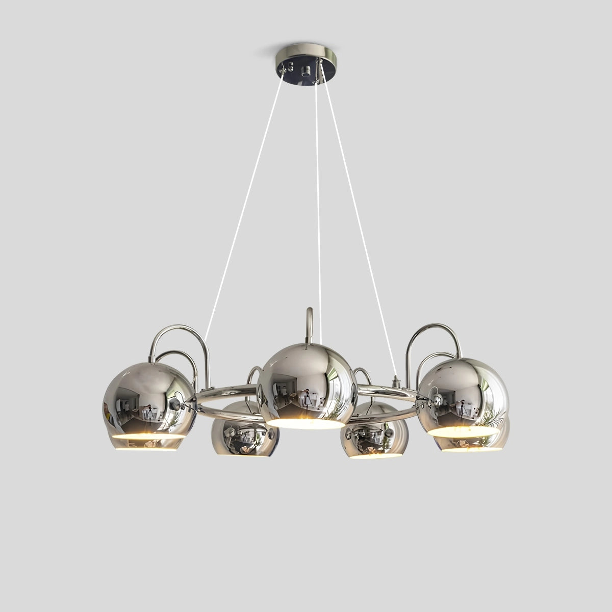 Antizer Bauhaus Style Antique Chrome  Chandelier