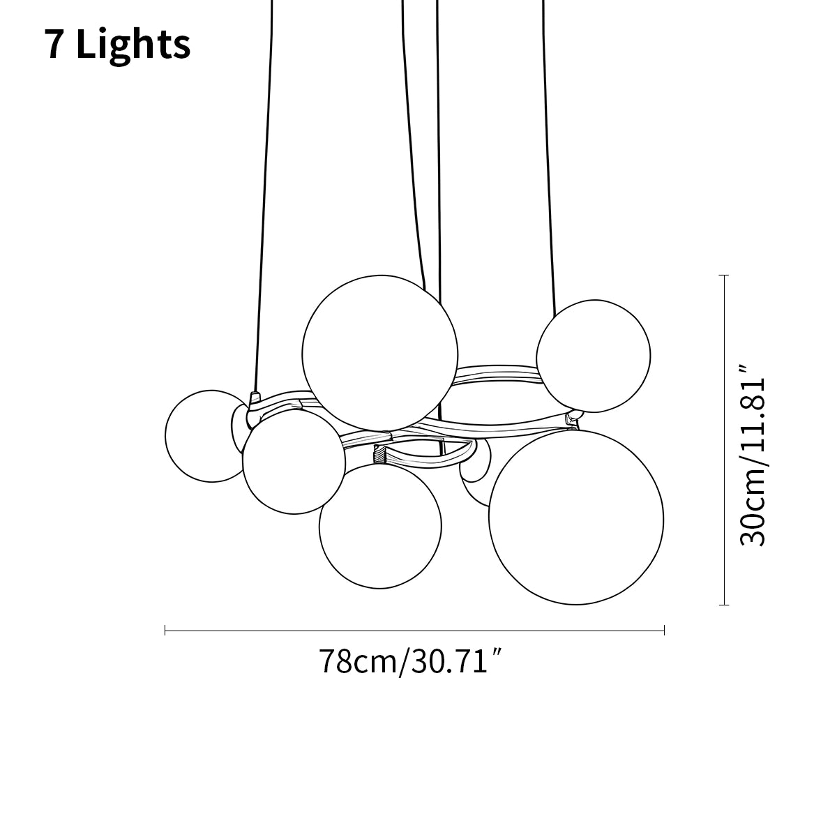 Antizer Luxurious Single-Tone Glass Spheres Chandelier