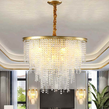 Antizer Octagonal Beaded Crystal Chandelier