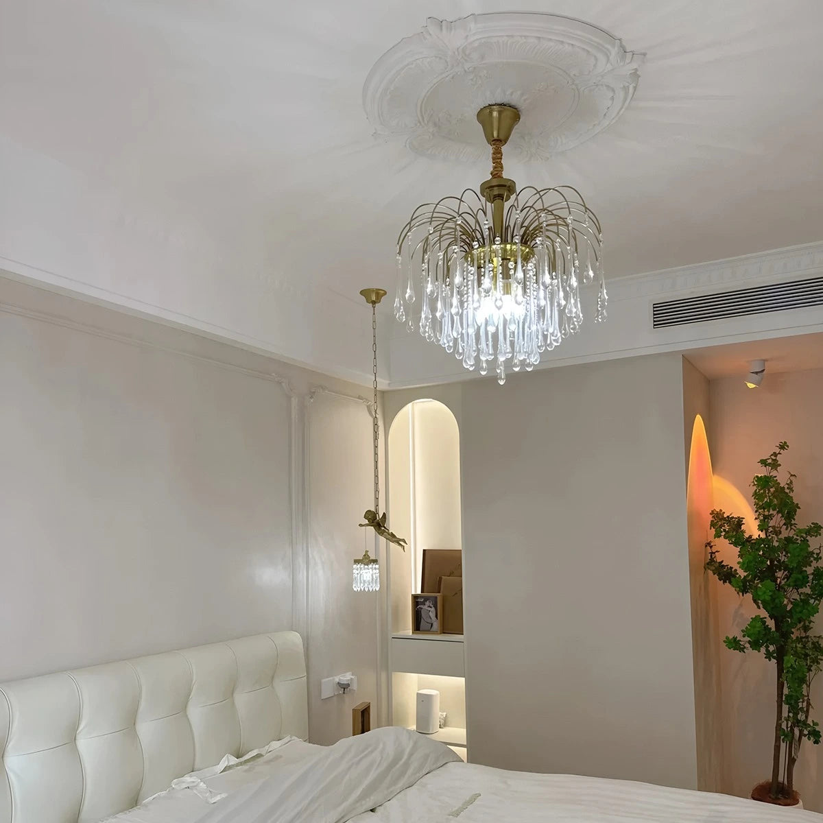 Antizer French Retro Water Drop Glass Chandelier