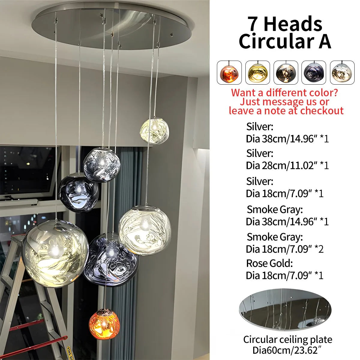 Antizer Large Lava Chandelier Customization