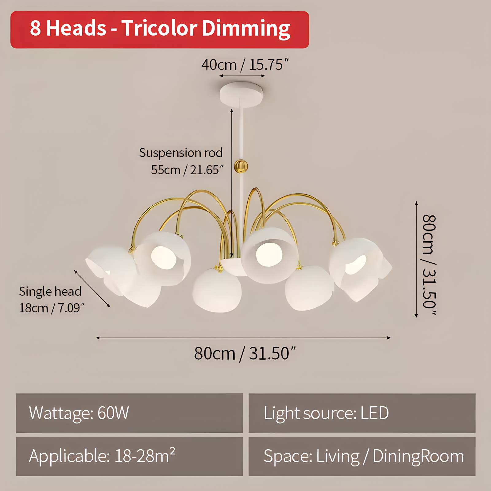 Antizer French Flower Shaped Chandelier