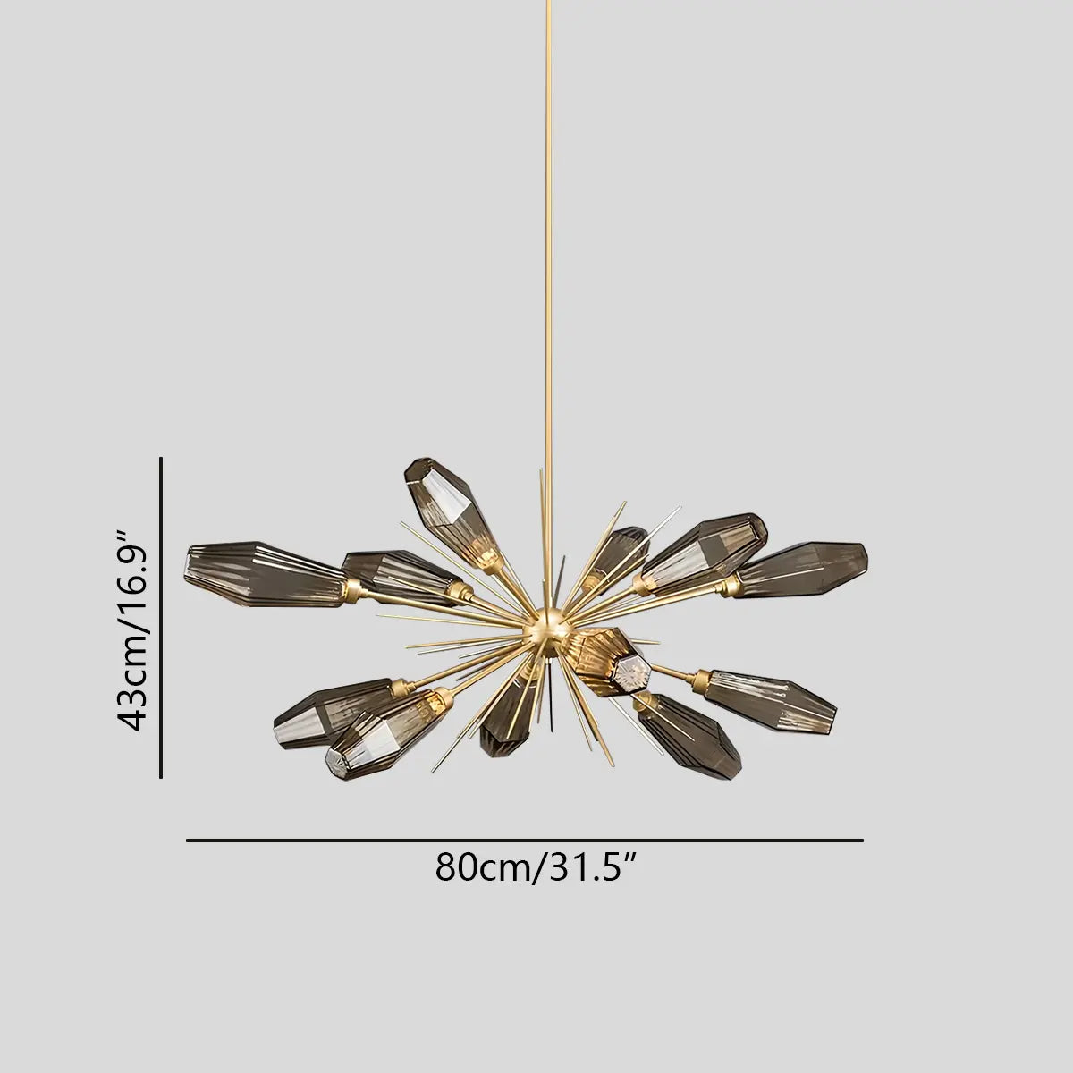 Antizer Kristal Rock Glass Chandelier for Dining Room