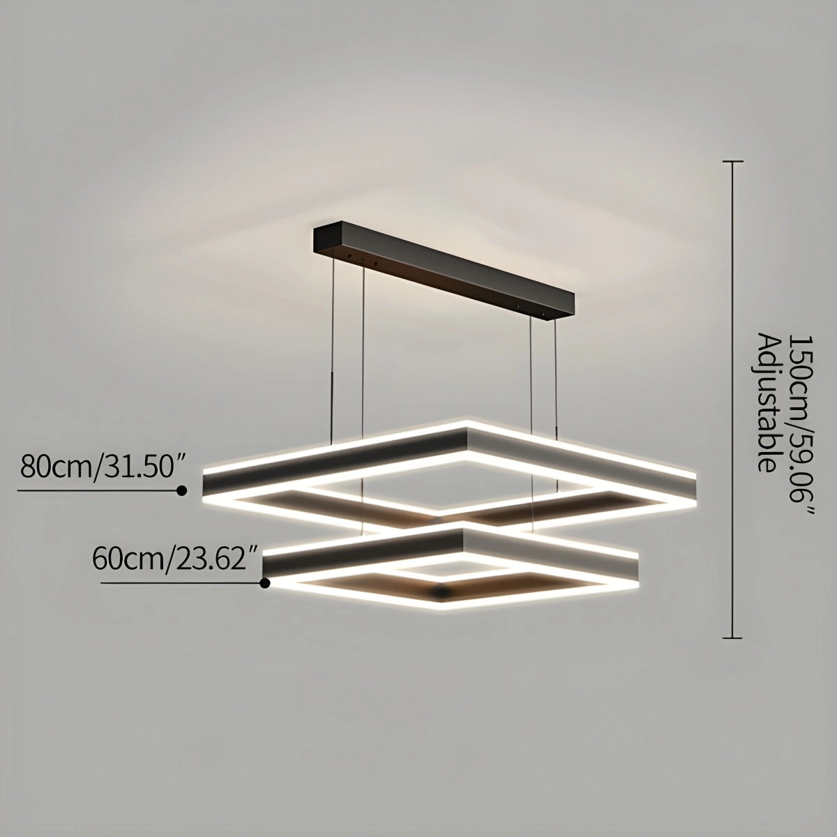 Antizer Tiered Black Square Pendant Lamp for Living Room