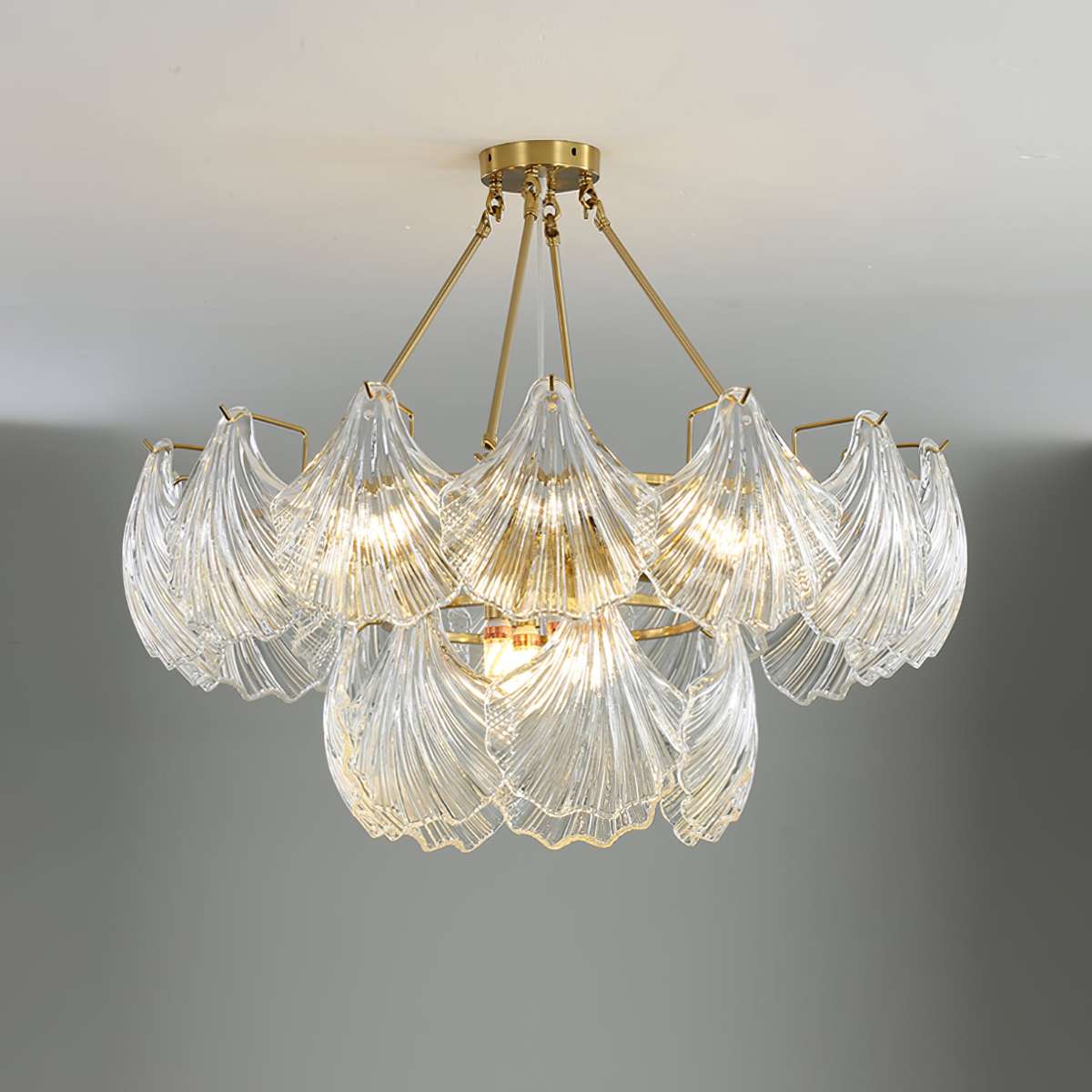 Vintage Rowan Glass Shell Chandelier