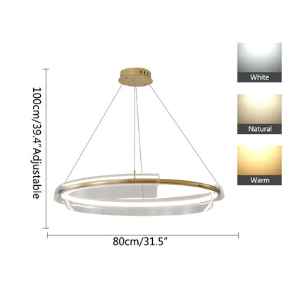 Antizer Iron Acrylic Circular Chandelier for Living Room