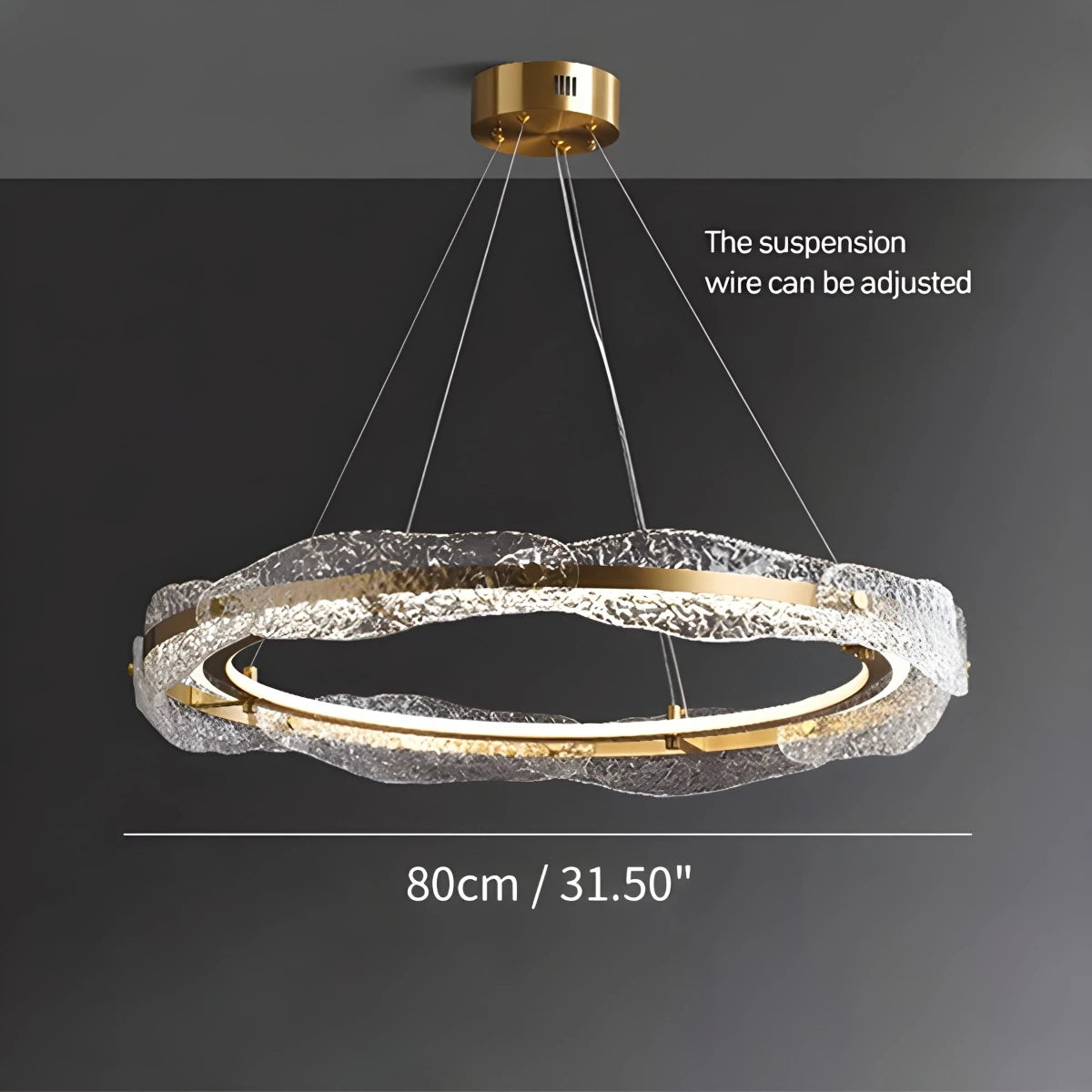 Antizer Water Pattern Glass Chandelier for Living Room