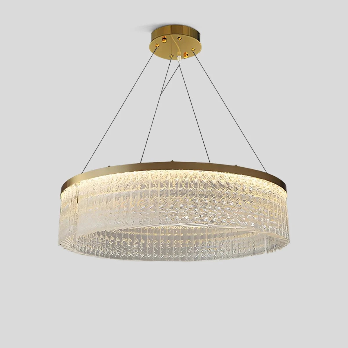 Antizer Round Halo Crystal Chandelier for Living Room