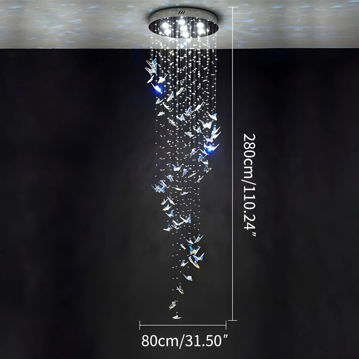 Antizer Butterfly Chandelier Hanging Lights for Staircase