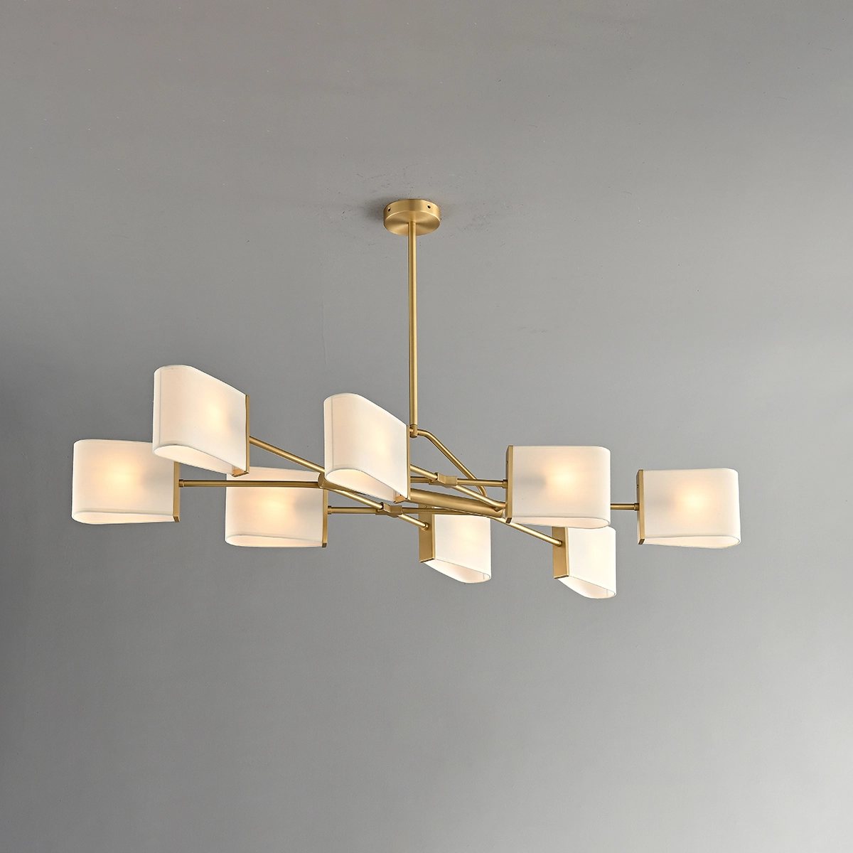 Antizer American Retro Brass Fabric Chandelier