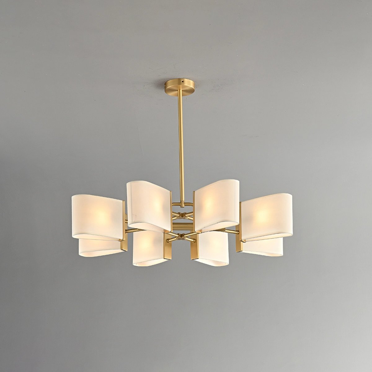 Antizer American Retro Brass Fabric Chandelier