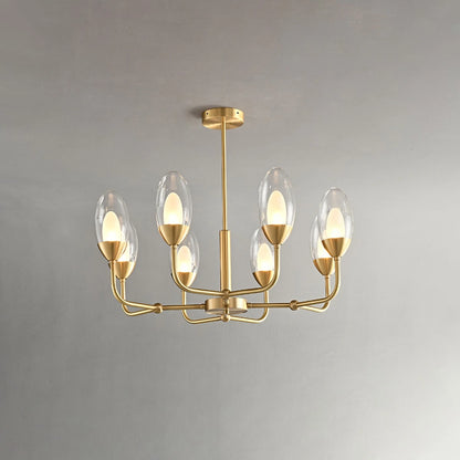 Antizer Luxury Copper & Transparent Glass Chandelier