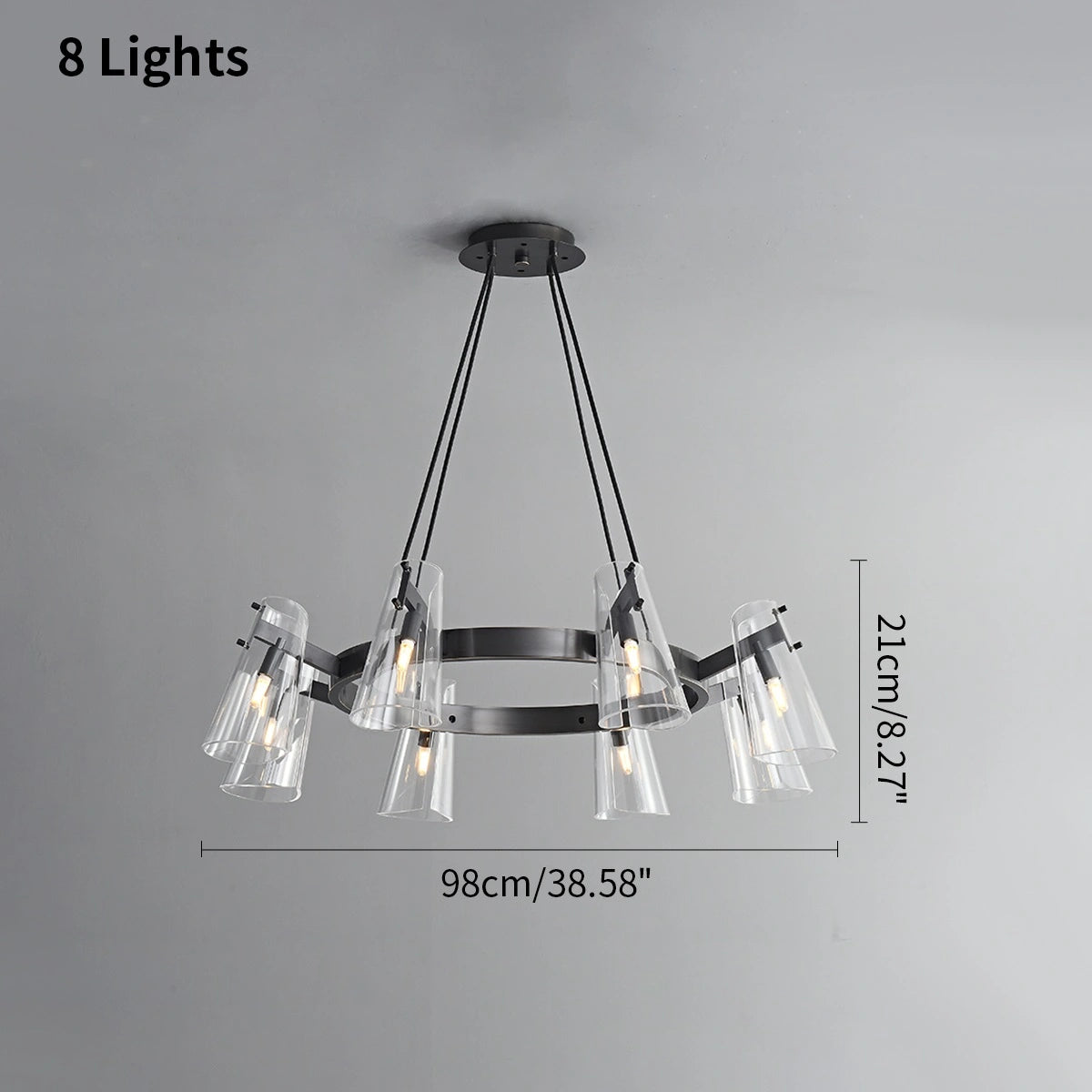 Antizer Modern All-Copper Acrylic Chandelier for Dining Room