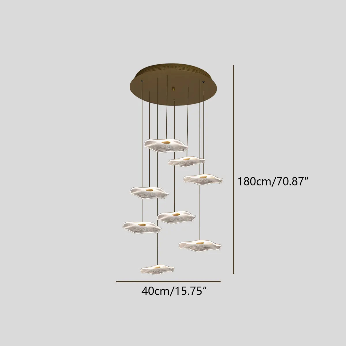 Antizer Rotasu Lotus Leaf Staircase Chandelier