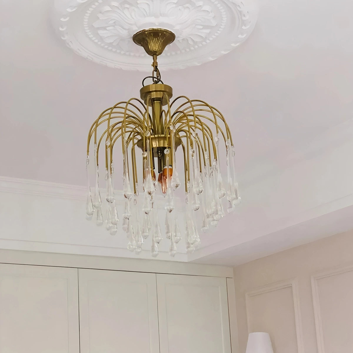 Antizer French Retro Water Drop Glass Chandelier