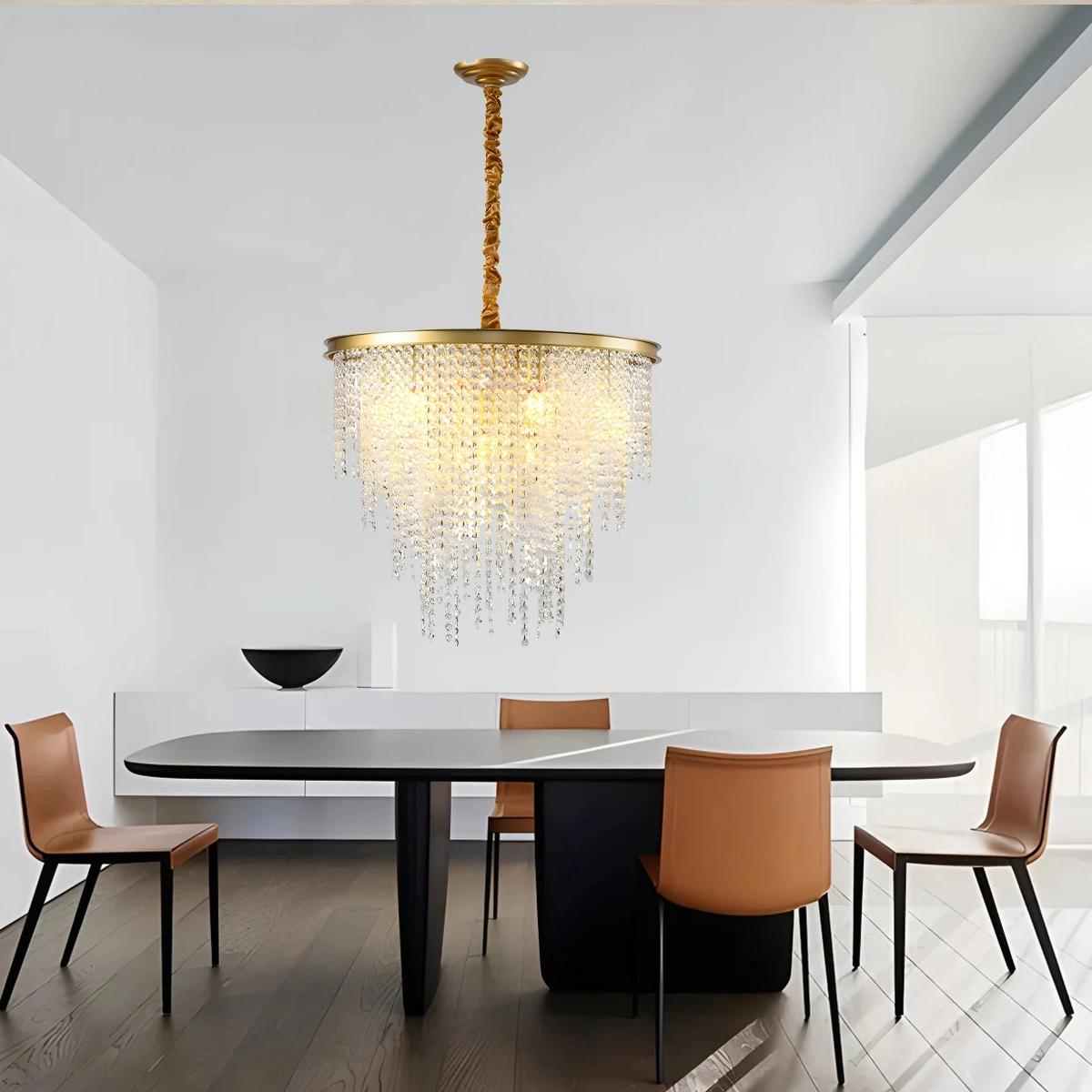 Antizer Octagonal Beaded Crystal Chandelier