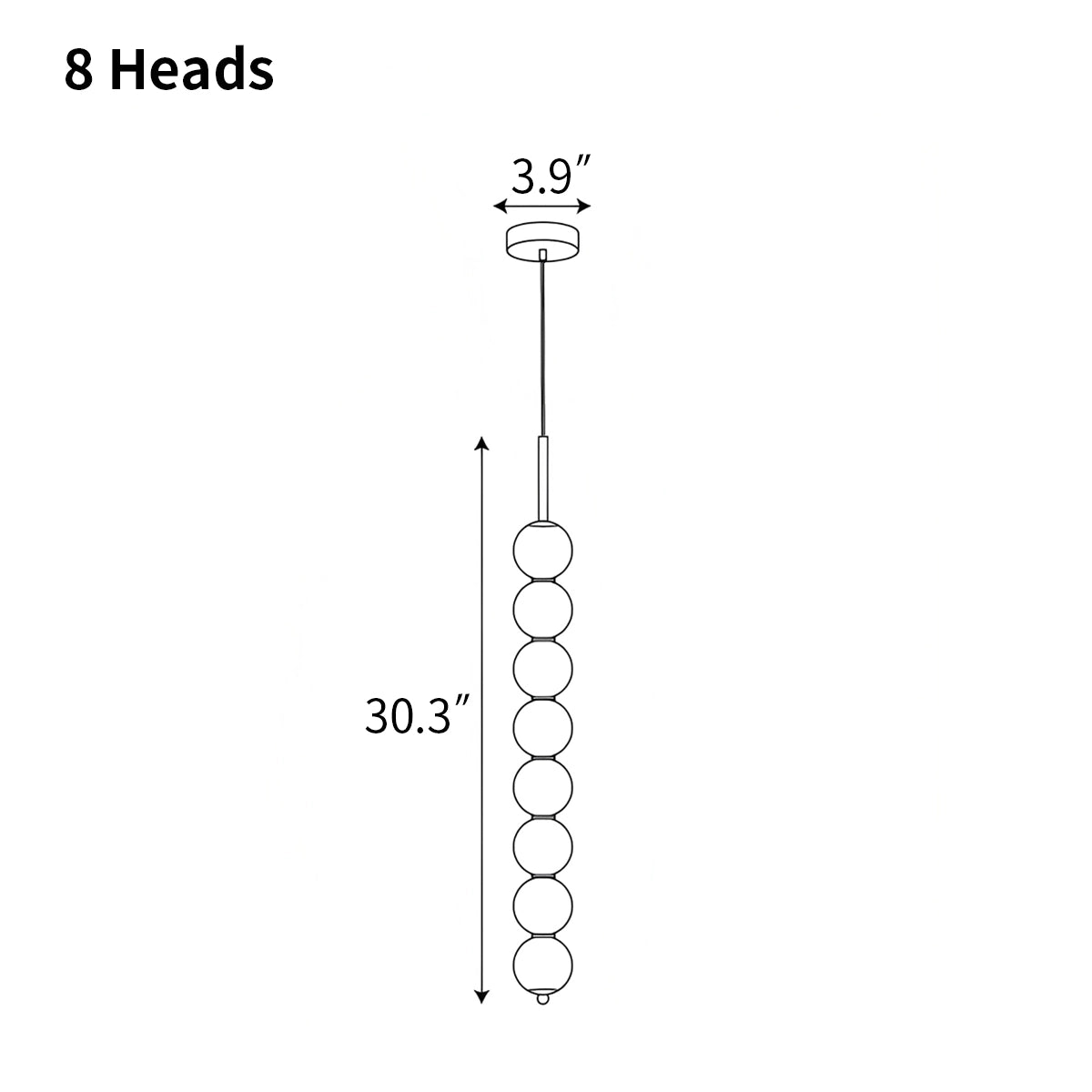 Antizer Orbet Stacked Glass Ball Pendant Lamp for Bedside