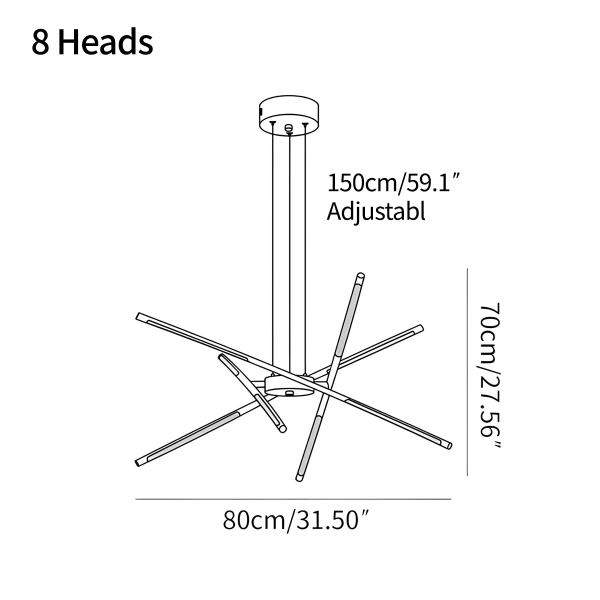 Antizer Rotatable LED Chandelier for Living Room
