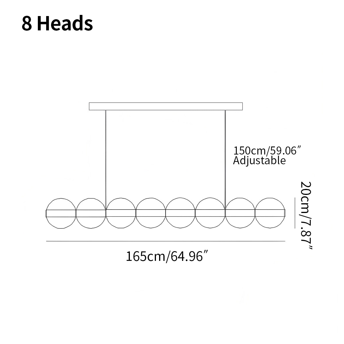 Antizer Modern Long Bubble Glass Pendant Light