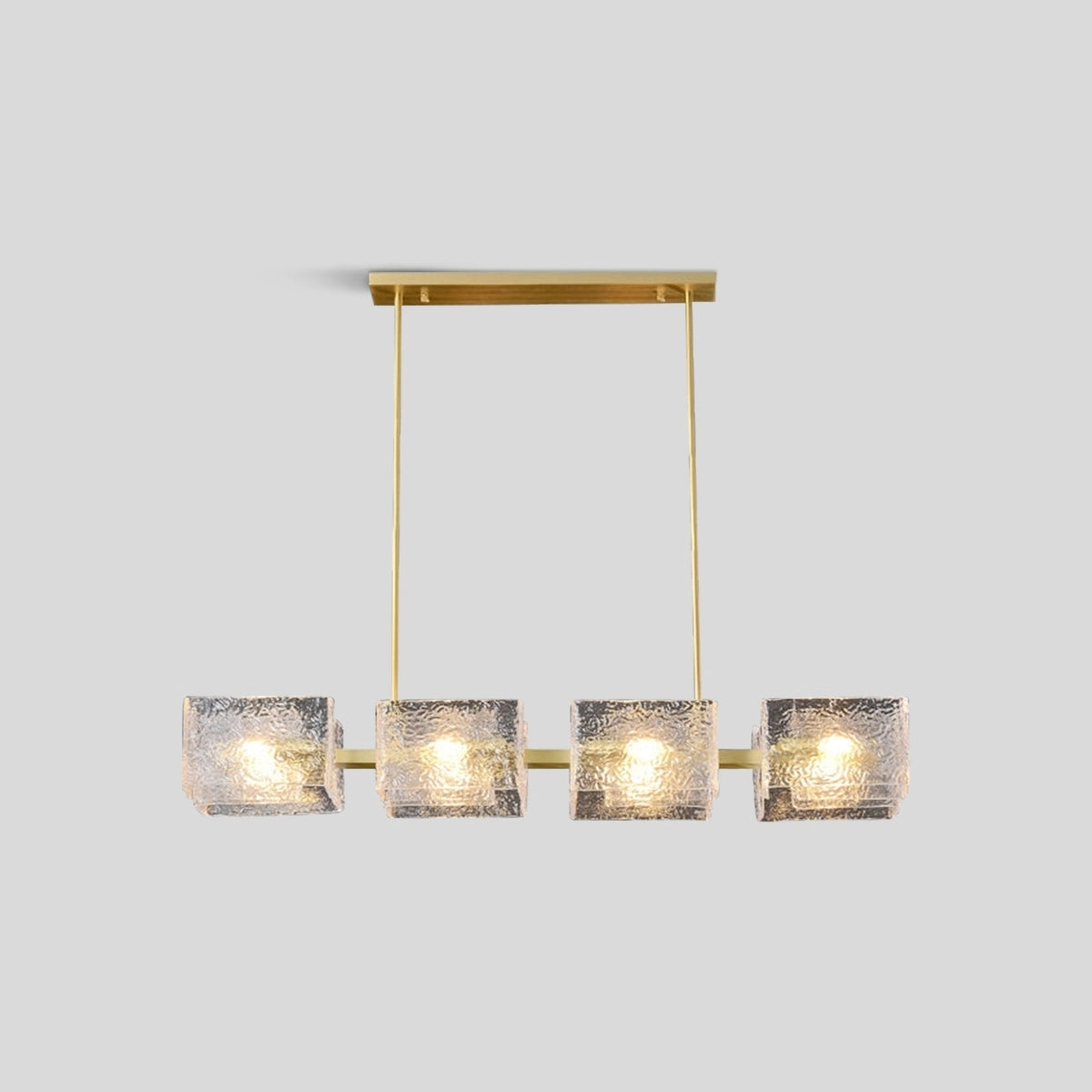 Antizer Textured Glass Linear Chandelier for Dining Room