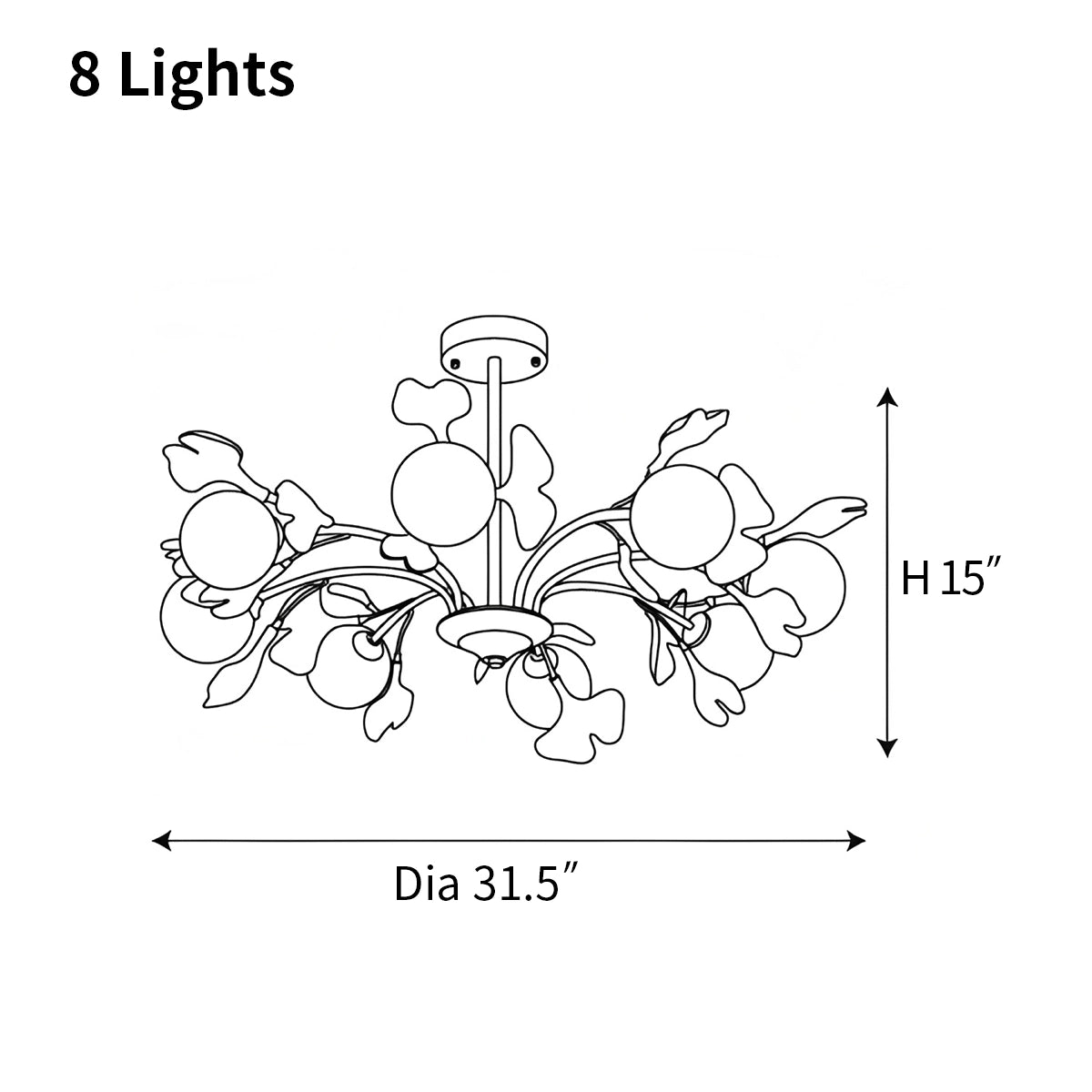 Antizer Thalassa Ginkgo Chandelier for Living Room