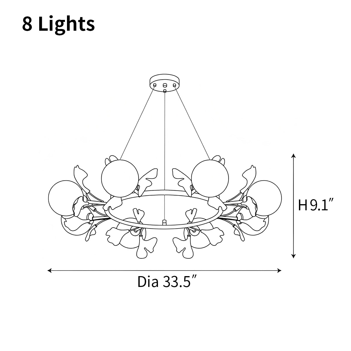 Antizer Evander Ginkgo Chandelier for Dining Area