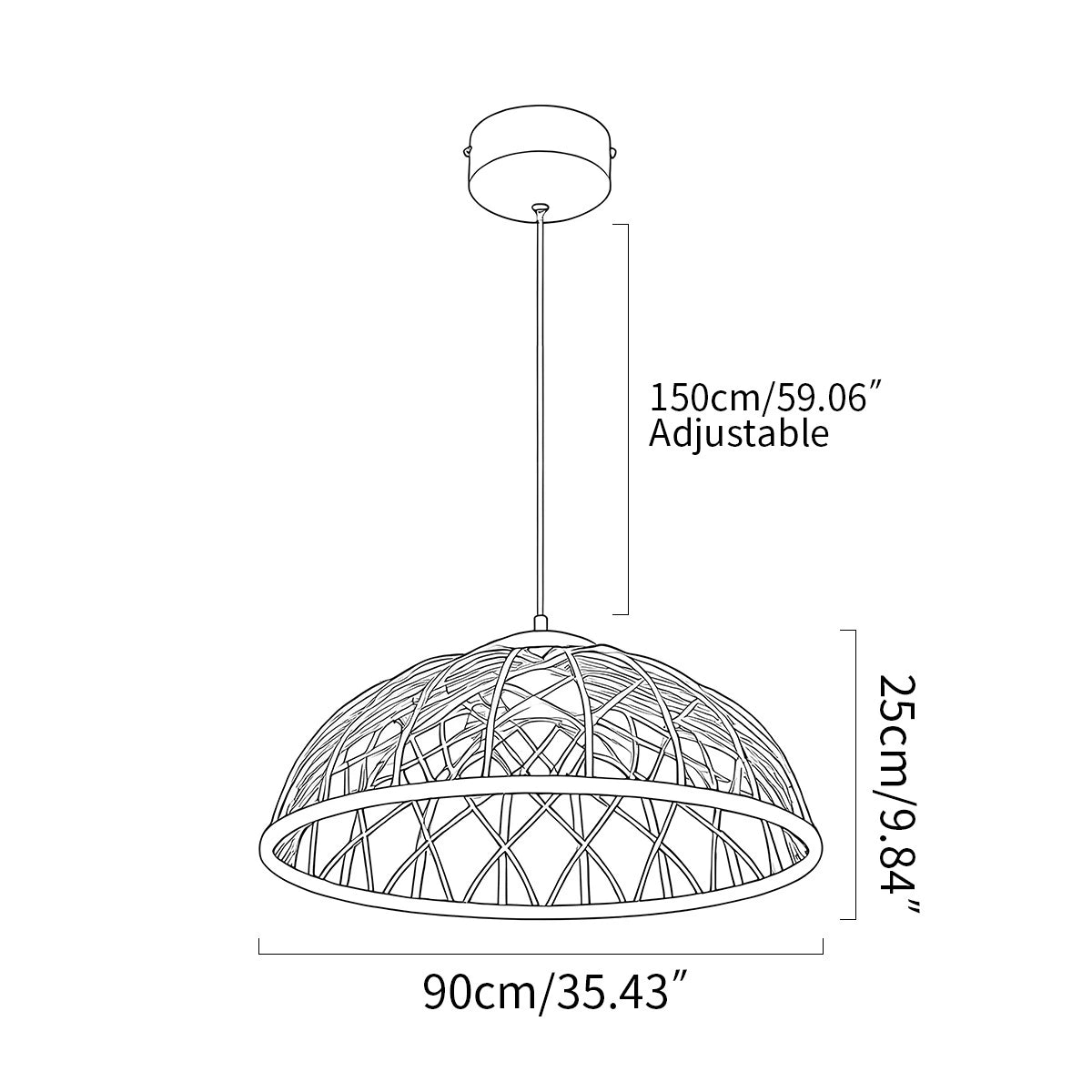 Antizer Modern Woven Mesh Art Pendant Light