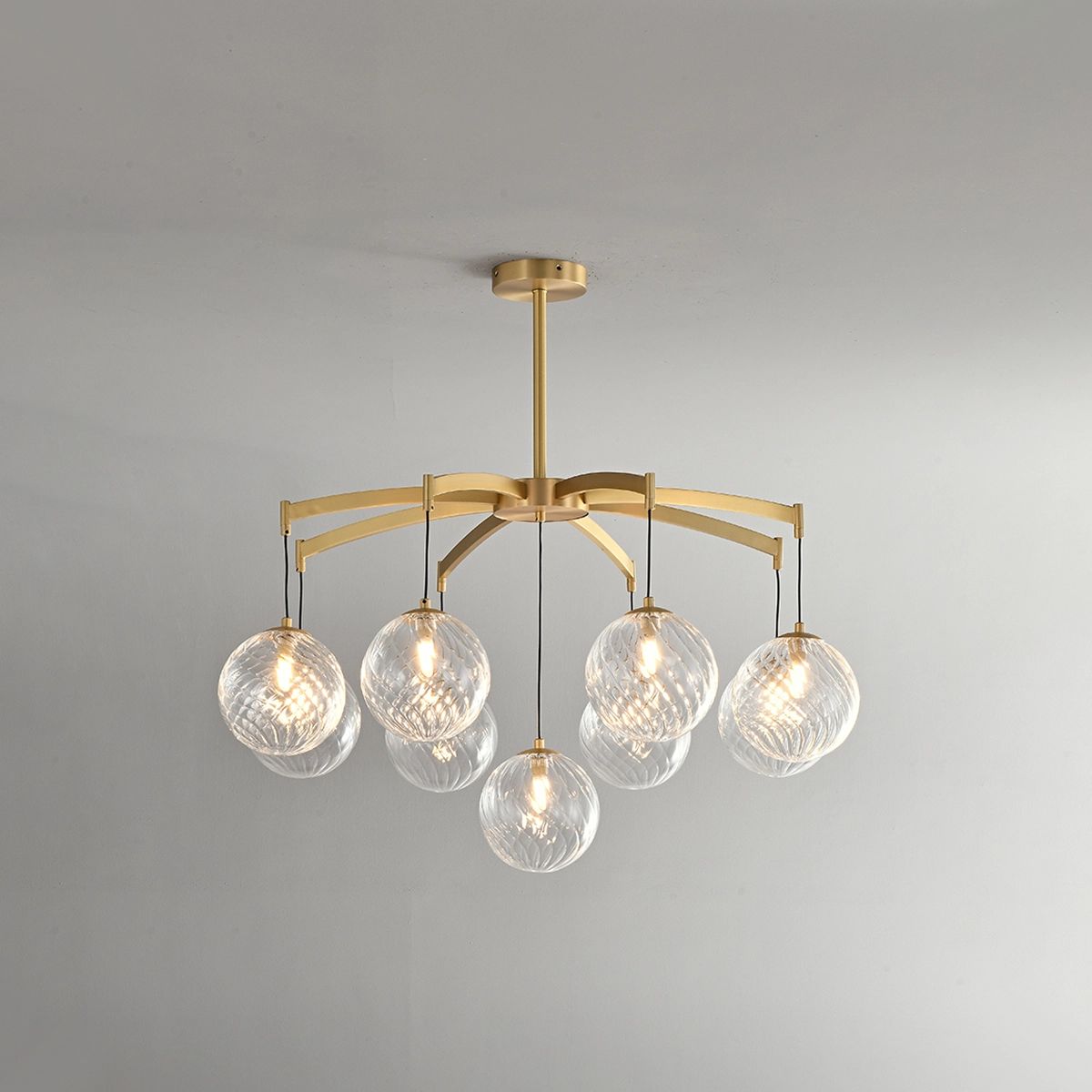 Antizer Modern Luxury Copper Glass Ball Chandelier