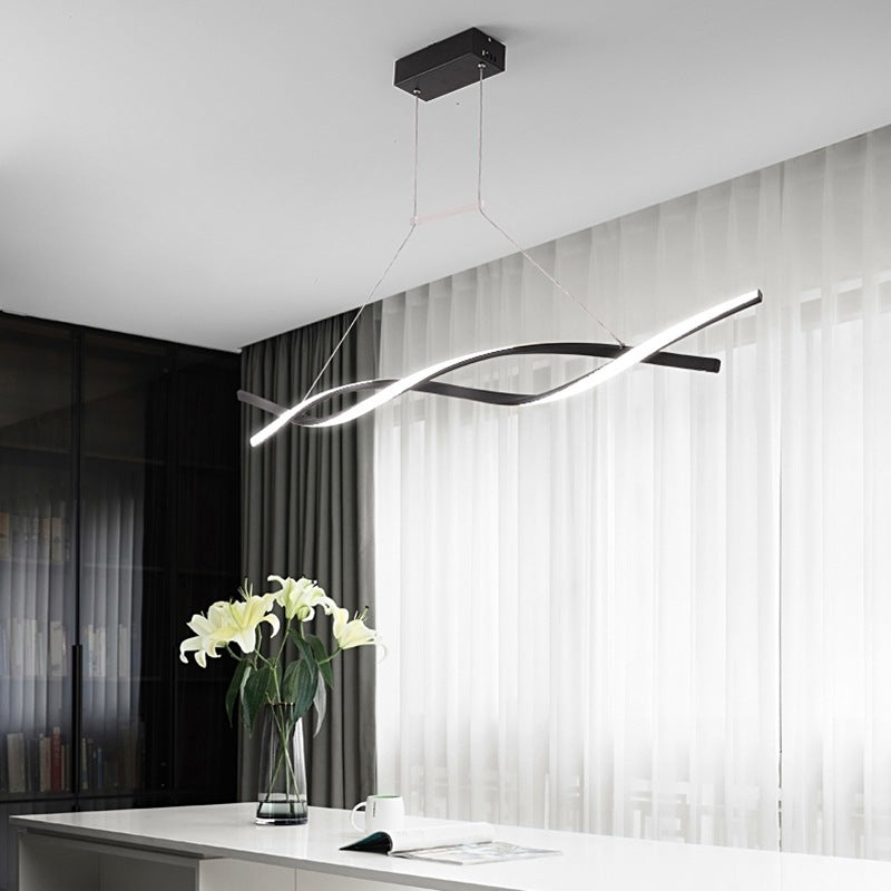 Antizer LED Linear Wave Chandelier for Dining & Offices