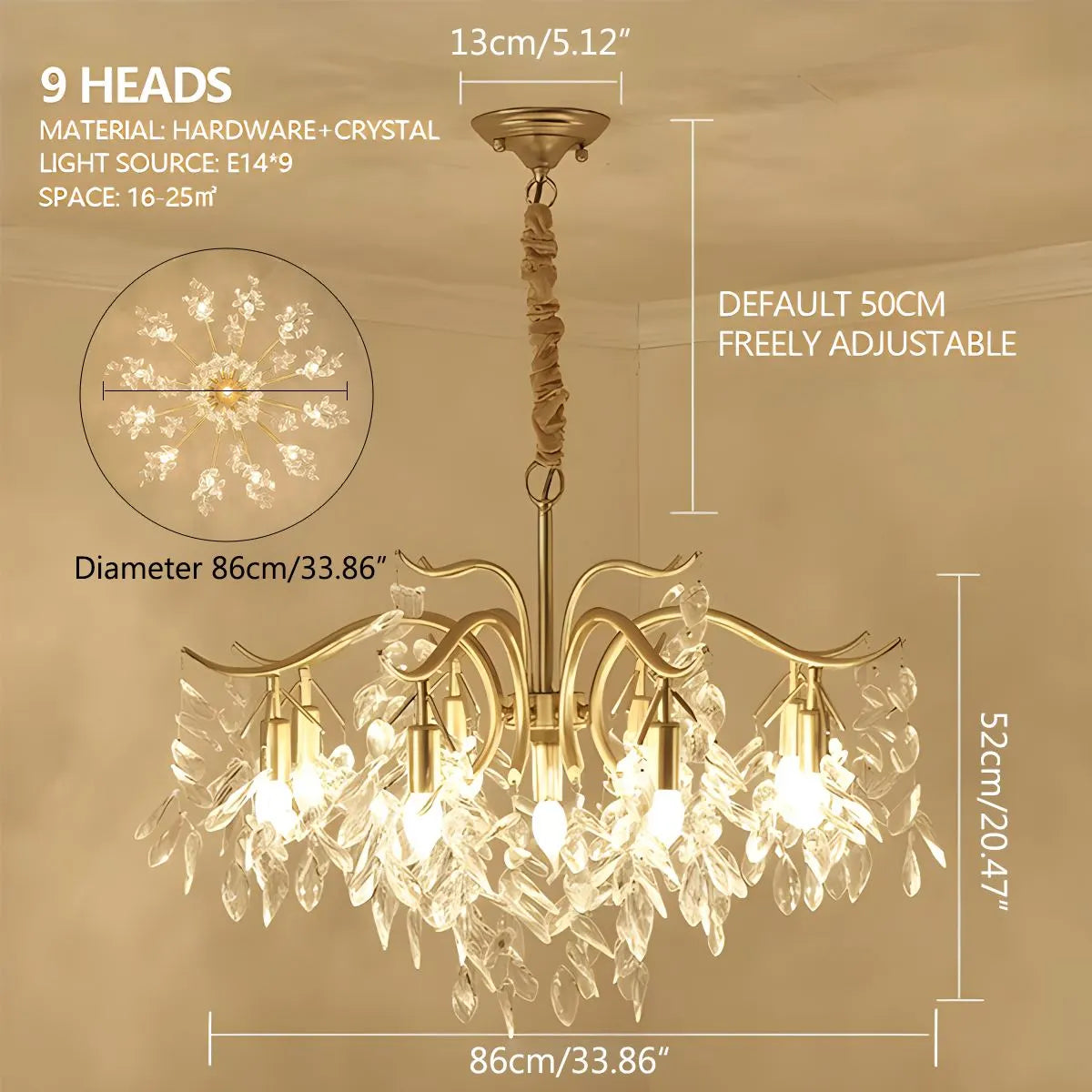 French Light Luxury Crystal Chandelier