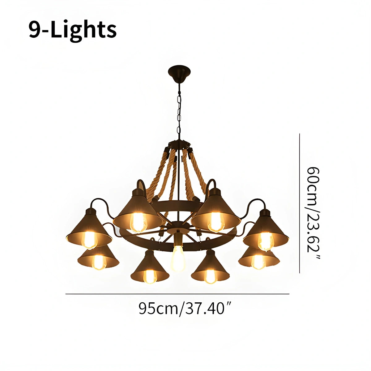 Antizer Vintage Industrial Rope Chandelier for Dining Area