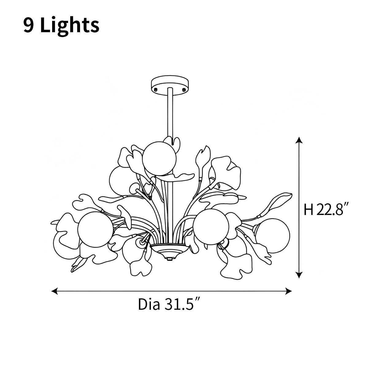 Antizer Thalassa Ginkgo Chandelier for Living Room