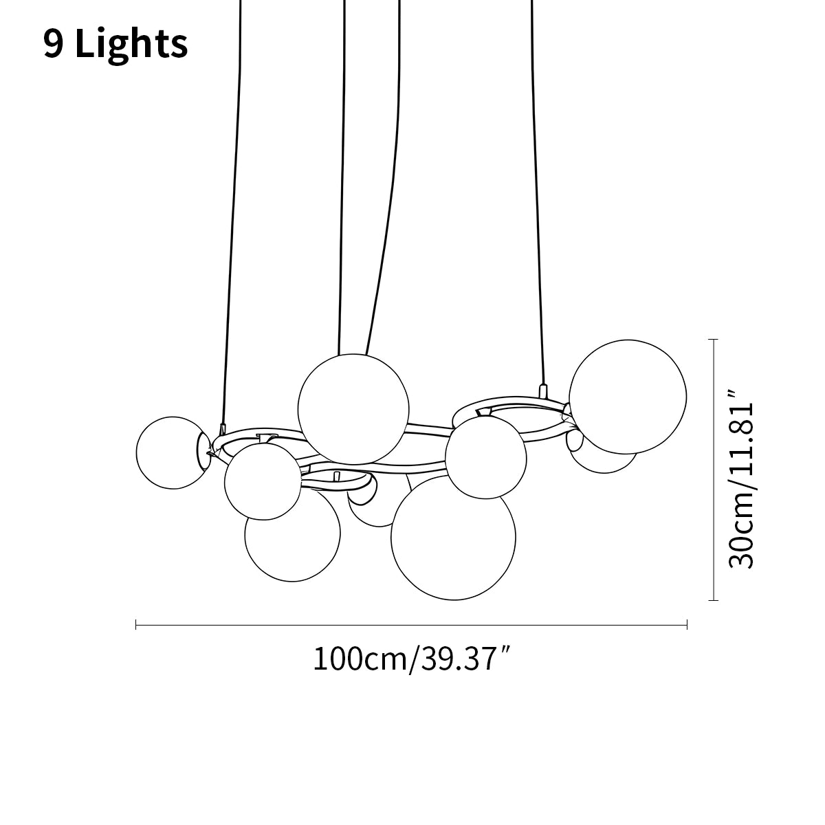 Antizer Luxurious Single-Tone Glass Spheres Chandelier