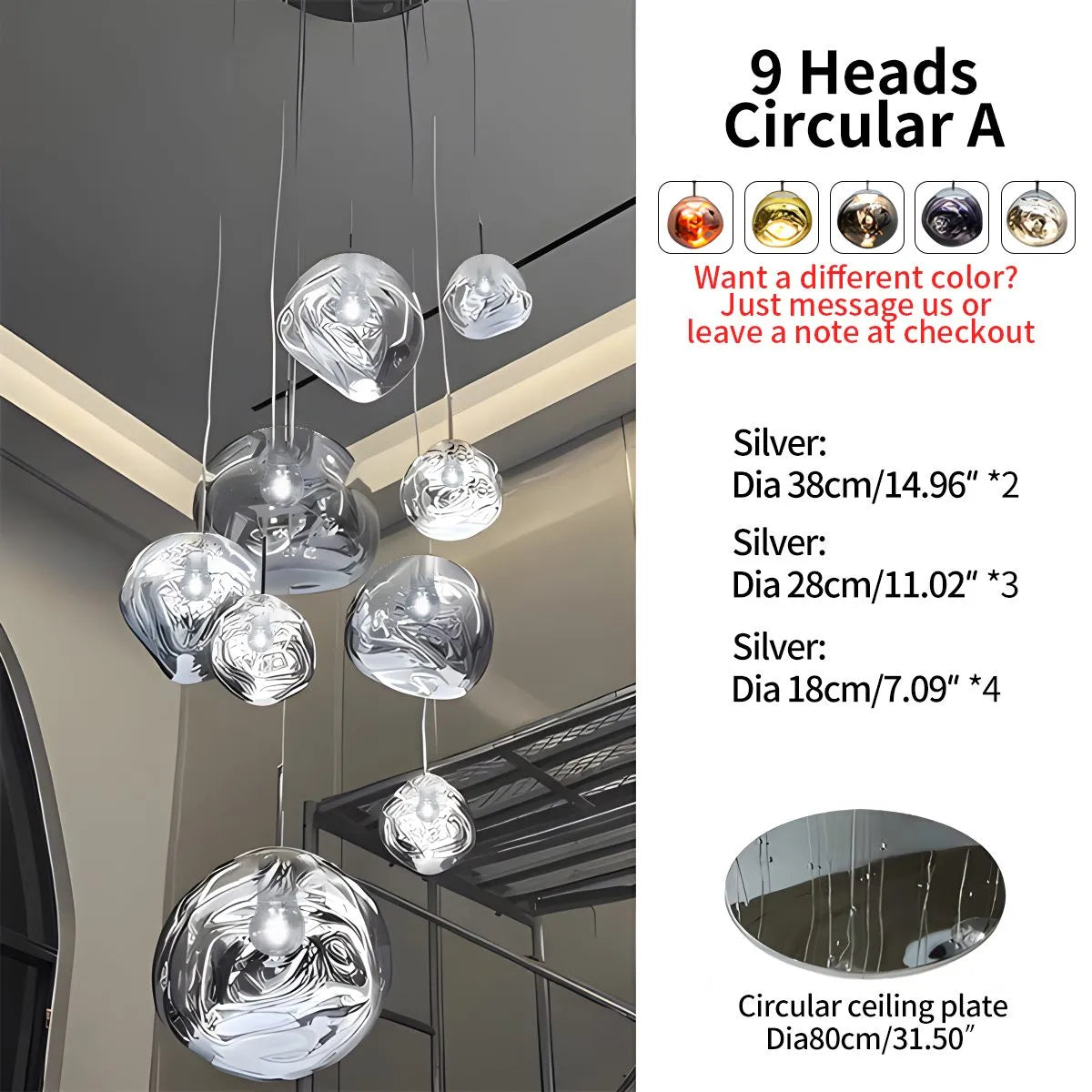 Antizer Large Lava Chandelier Customization