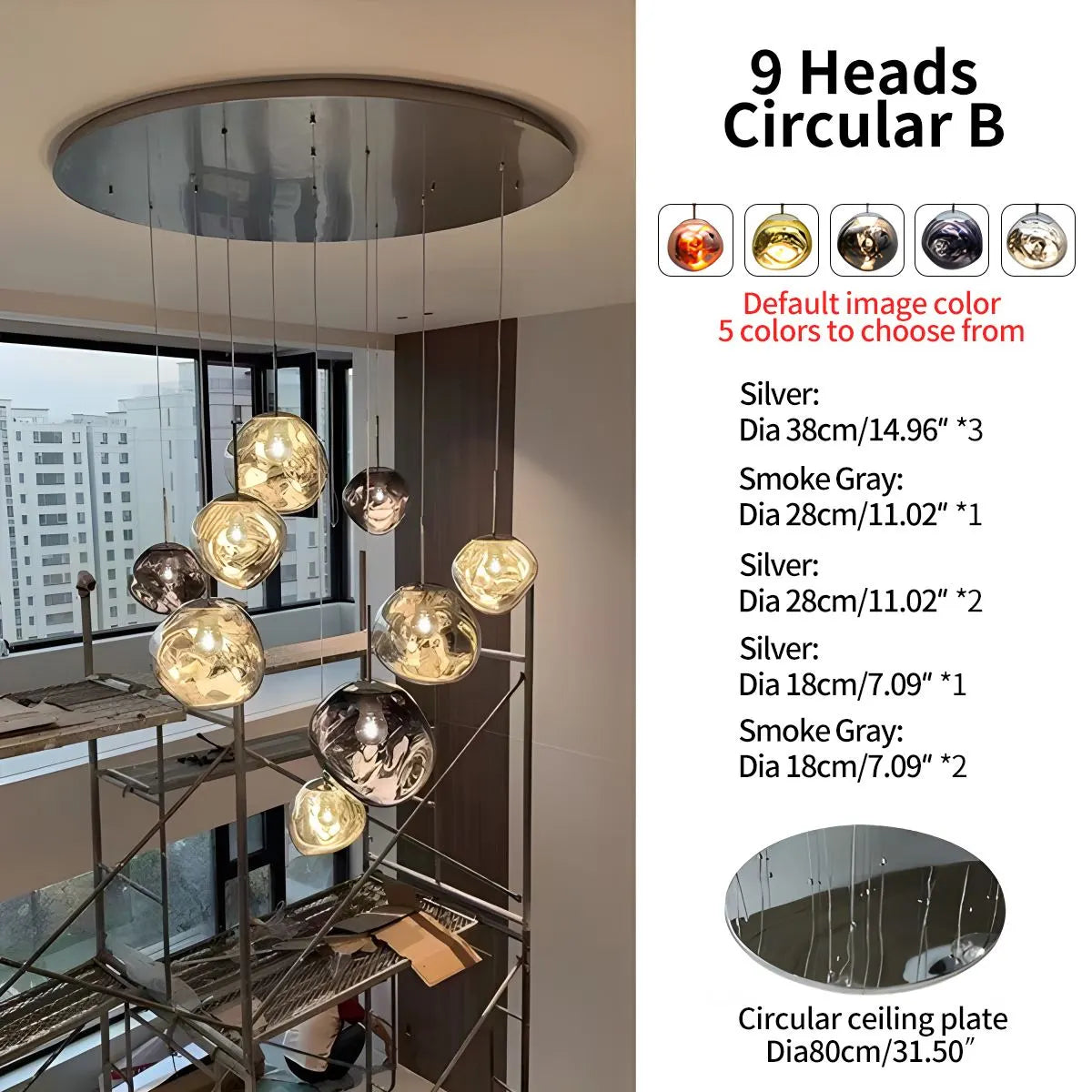 Antizer Large Lava Chandelier Customization