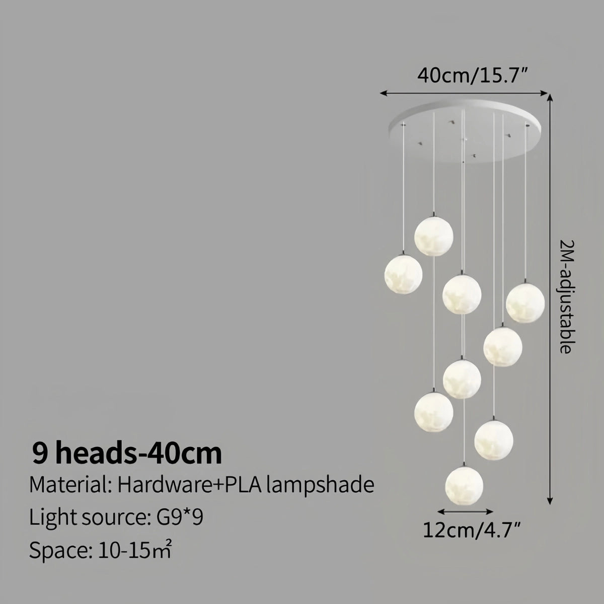 Antizer Modern Attic 3D Moon Celestial Chandelier