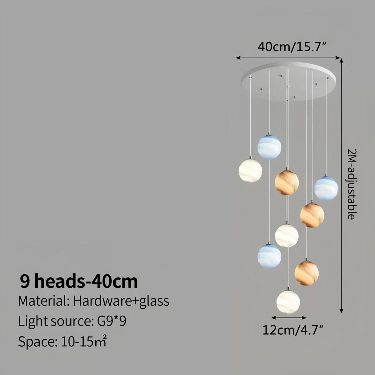 Antizer Modern Attic 3D Moon Celestial Chandelier
