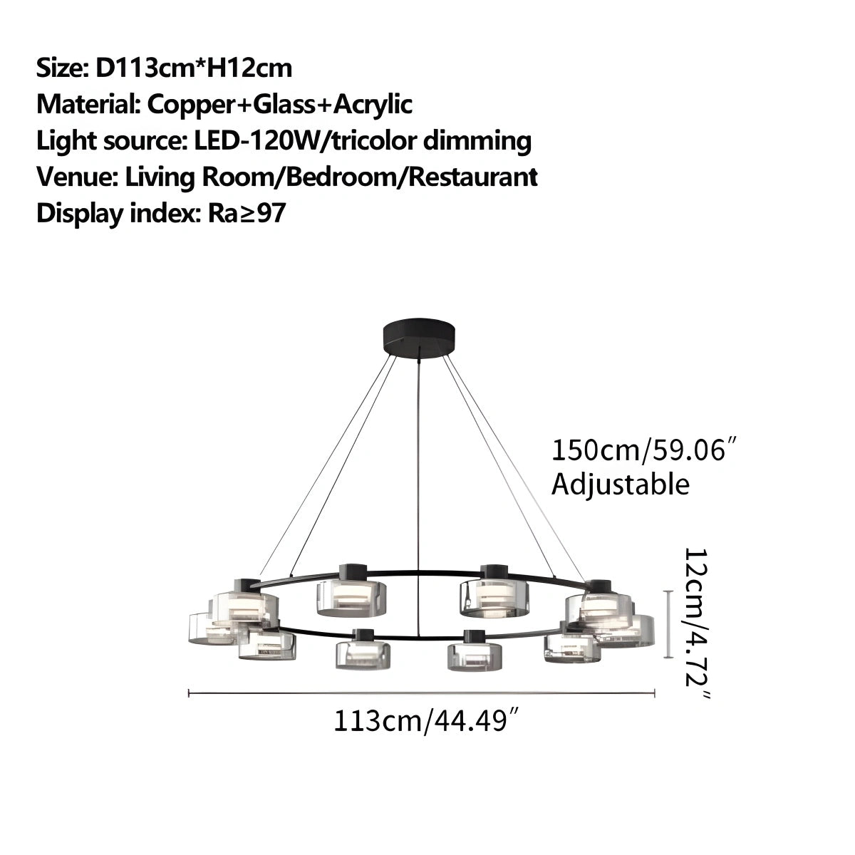 Antizer Light Luxury Creative Glass Chandelier