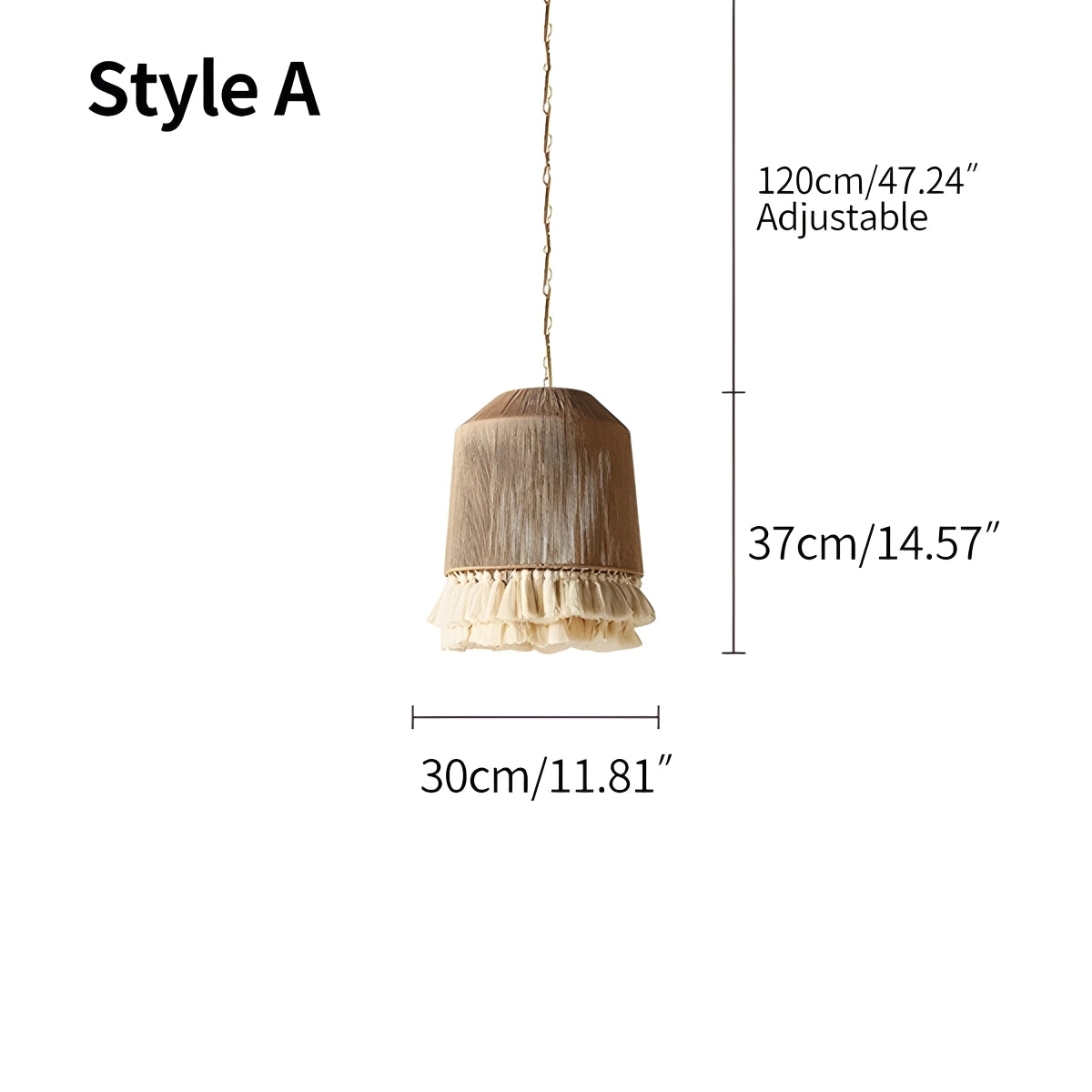 Antizer Boho Vintage Twine Fringe Pendant Light